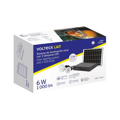 Volteck SIS-306L, Sistema de iluminación Solar 6 W con 3 lámparas LED