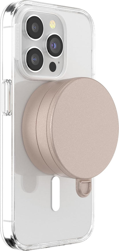 PopSockets Soporte para teléfono con succión multisuperficie, Montaje en Superficie Desmontable, Soporte para teléfono Compatible con MagSafe® - Latte
