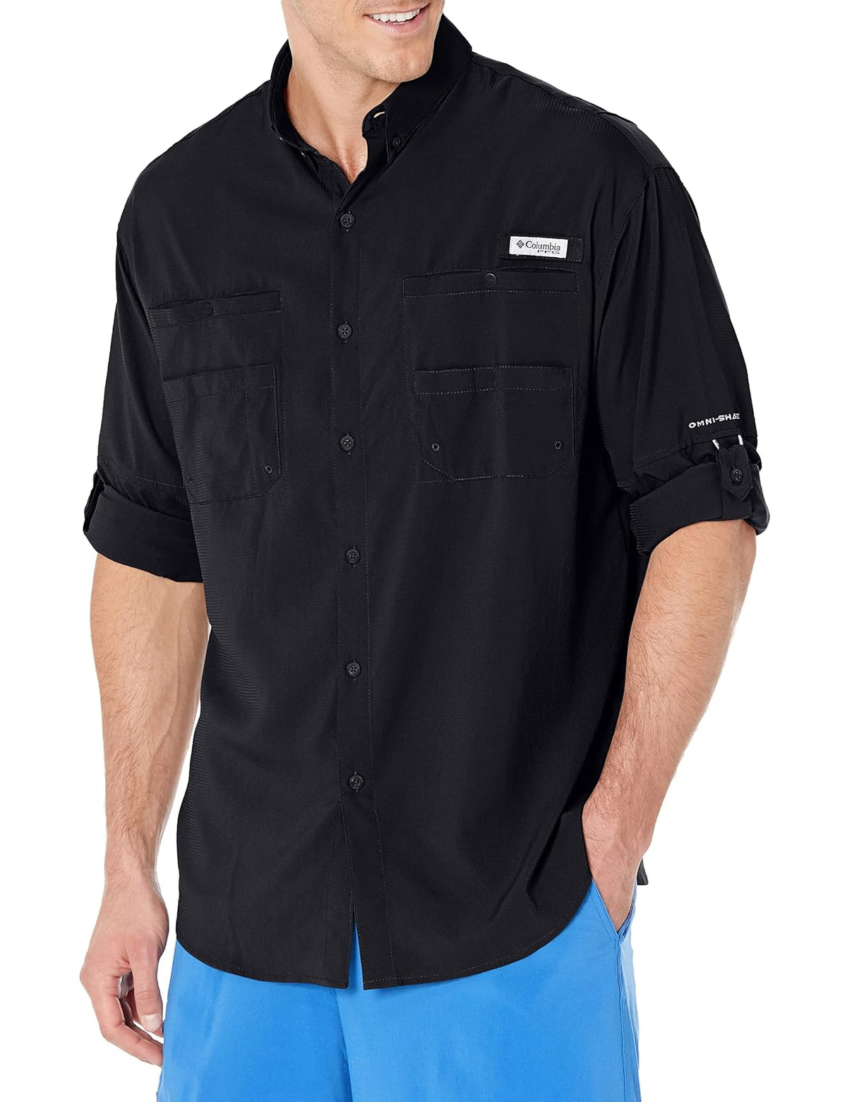 Columbia PFG Tamiami II Camisa de Manga Larga para Mujer - Black Negro - G Alto