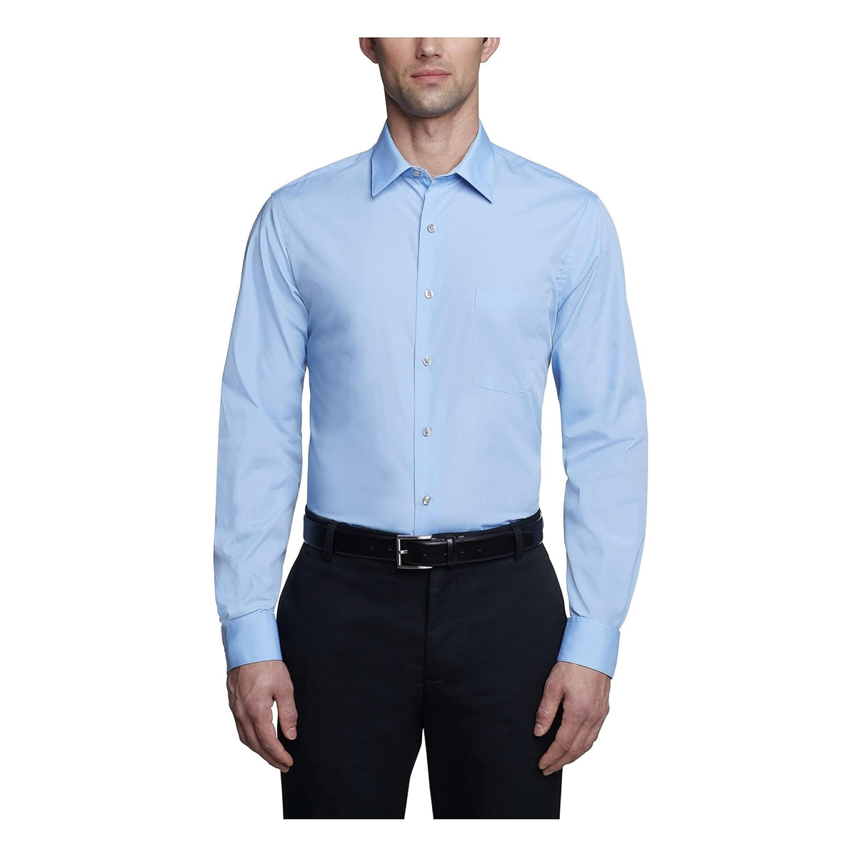 Van Heusen Camisa de Vestir de Manga Larga para Hombre - Azul (Cameo Blue) - 16.5cm Cuello 34cm-35cm Manga