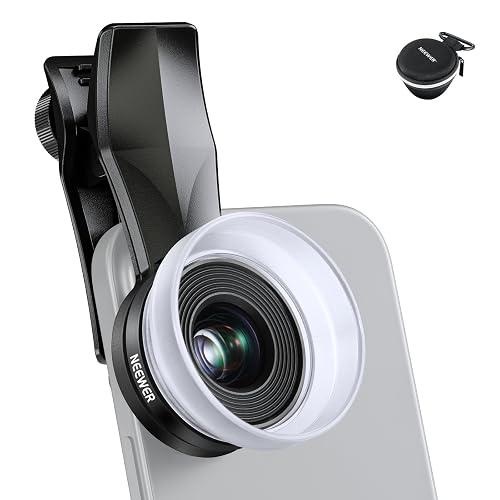 NEEWER 10X Lente Macro con Clip de Lente Teléfono de 17mm Rosca y Parasol Difusor Desmontable, para Jaula de Teléfono Roscada de 17mm/Funda de Teléfono/Abrazadera de Teléfono/Placa Trasera, LS-28 Pro
