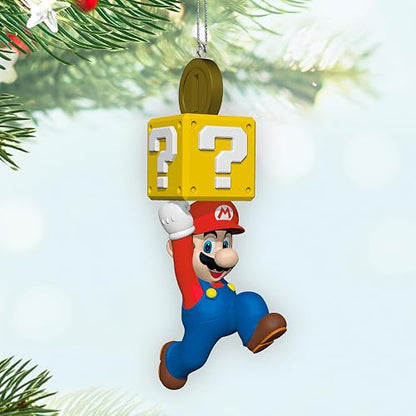 Hallmark - Adornos de Navidad para Nintendo Super Mario con Bloque de Preguntas, Regalos para Jugadores
