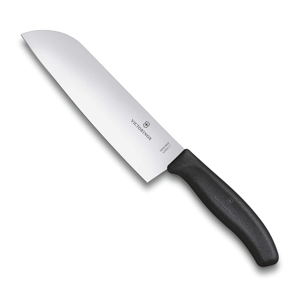 Victorinox Cuchillo Santoku clásico suizo de 17 cm en blíster, color negro