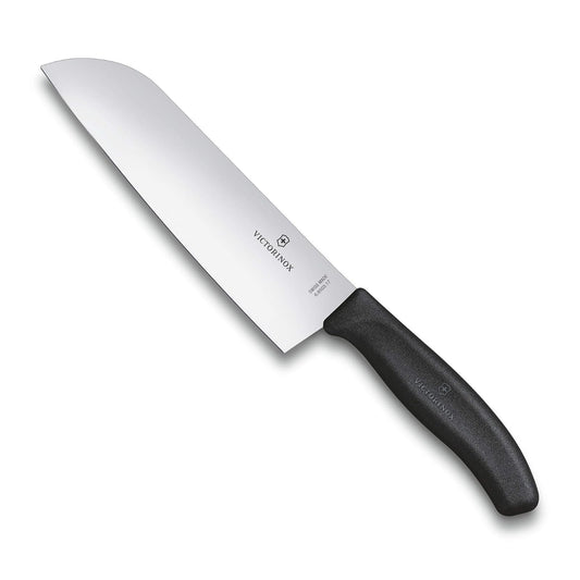 Victorinox Cuchillo Santoku clásico suizo de 17 cm en blíster, color negro