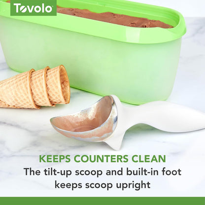 Tovolo Cuchara inclinable (Blanca) - Gadget de Cocina y Herramienta para golosinas congeladas, Helados, sorbetes, gelatina/Utensilios de Regalo y 1 EA