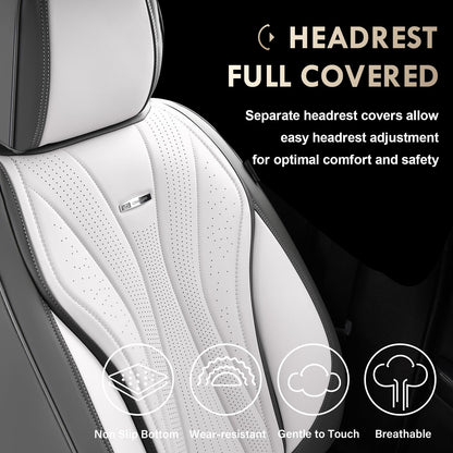 Coverado Fundas de Asiento Delantero, Fundas de Asiento de Piel de Lujo para automóviles, Fundas de Asiento de automóvil, Protector de Asiento de Automóvil, Impermeables, Fundas de Asiento de Automóvil de