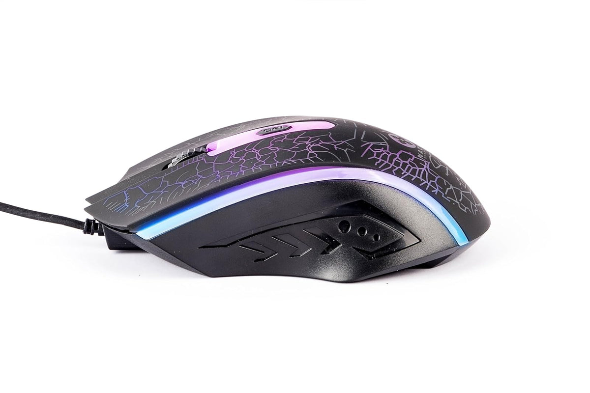 NACEB TECHNOLOGY - Mouse Óptico Gamer NA-592NE USB con 1200 DPI Ajustable - Diseño Ergonómico Ambidiestro, 4 Botones y Cable 1.5 m - Color Negro