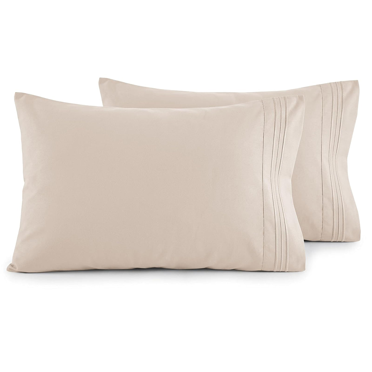 Fundas de Almohada Elegant Comfort de Microfibra Set de 2 - Cream - King - California King