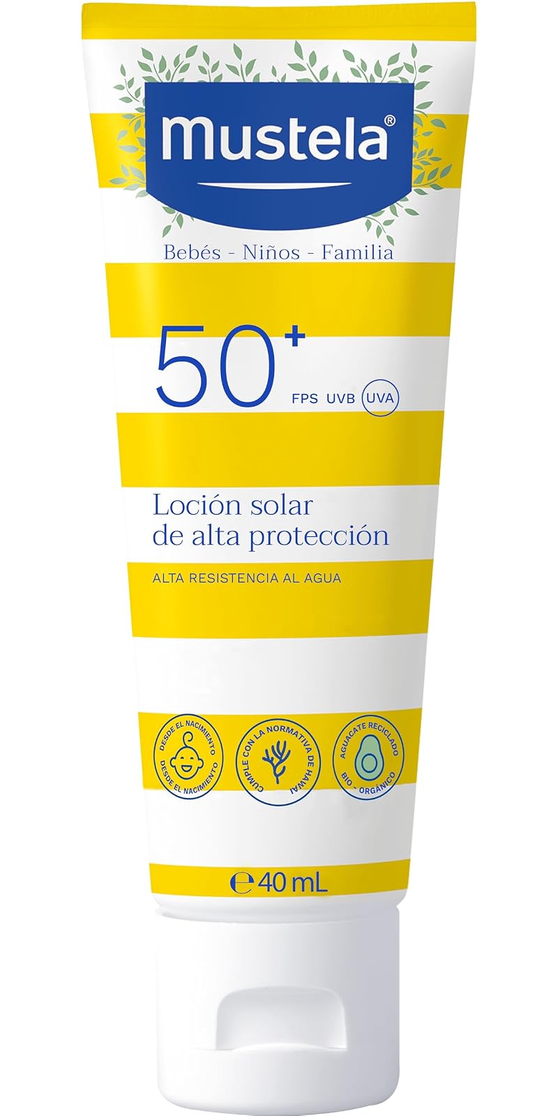 Mustela Loción Solar De Alta Protección FPS 50+, 40ml