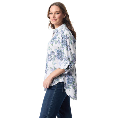 Gloria Vanderbilt Amanda - Camisa de Gran tamaño con Botones y Mangas enrollables para Mujer