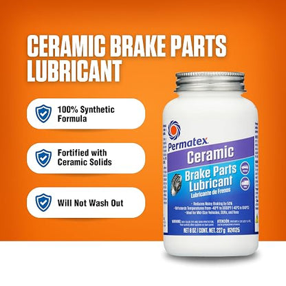 Permatex 24125 - Lubricante para Piezas de Freno Extremo de cerámica, 8 onzas, Paquete de 1