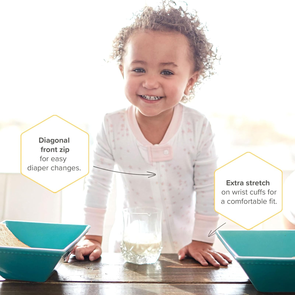 Burt's Bees Baby Sleeper Pajamas, 100% Organic Cotton, One-piece Pjs, Diagonal Zip Up Jumpsuit, Snug Fit Footie Dormidores para bebés y niños pequeños bebés niñas