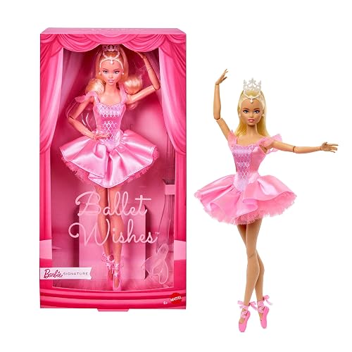 Barbie Signature Muñeca de Colección Ballet Wishes para coleccionistas | Muñeca de moda coleccionable en satiny, con tutú rosa y embalaje de regalo
