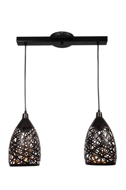 MAXXI MX-CL7007-N/D/2 Candil de Acero Negro, Interior, Dorado Doble en Riel