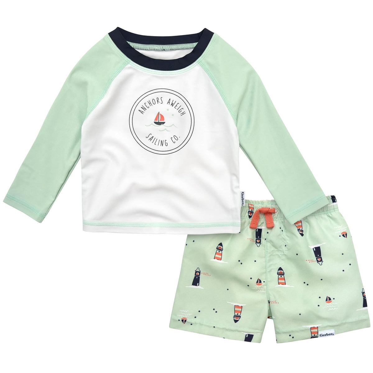 Gerber Conjunto de Traje de baño de Manga Larga para bebé Set de Traje para Agua para bebés niños