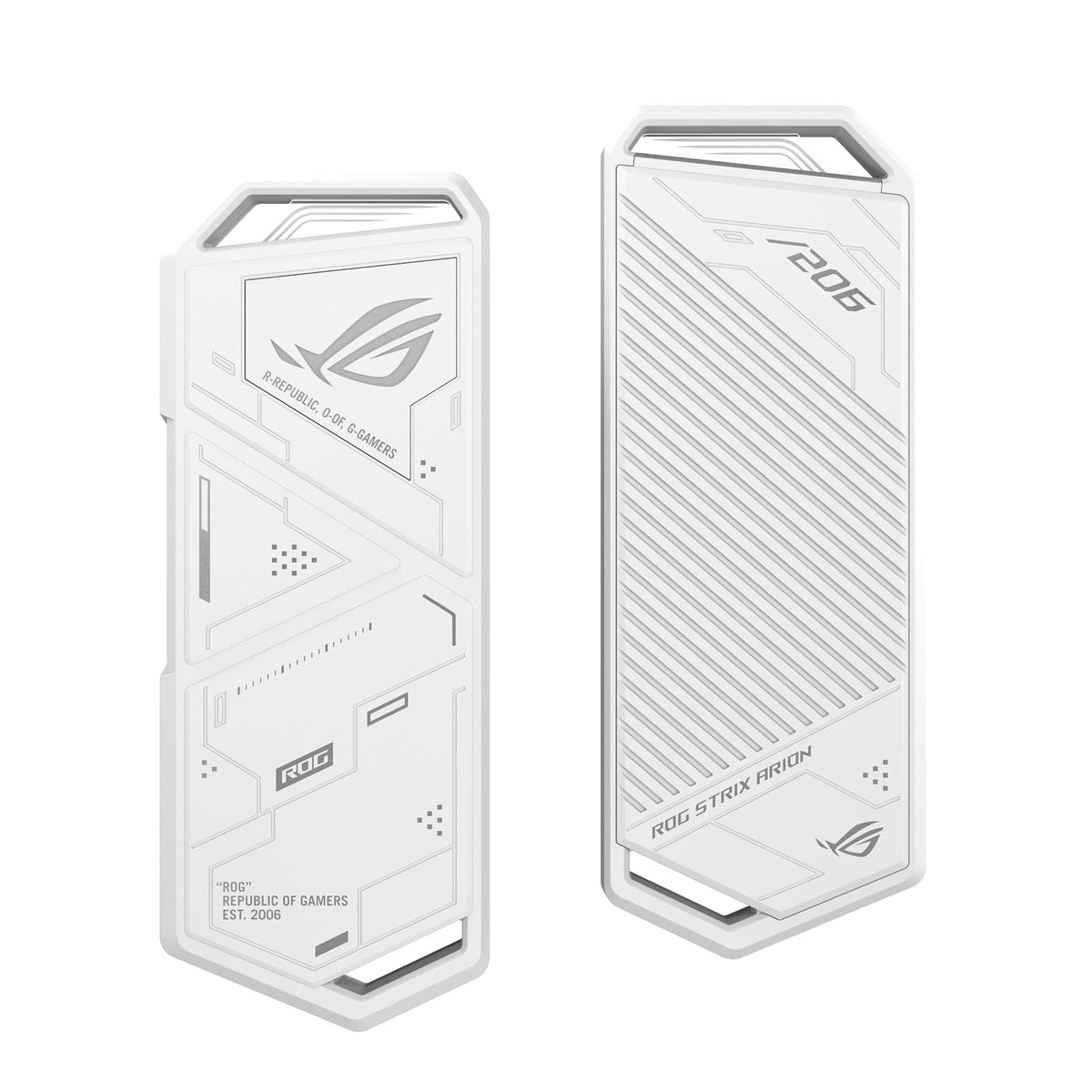 ASUS ROG Strix Arion Case para SSD M.2 NVMe USB-C Aluminio para Respaldo | Case para SSD M.2 NVMe (2230-2280), USB-C 3.2 Gen 2 10Gbps, instalación sin herramientas, cuerpo de aluminio, Aura RGB