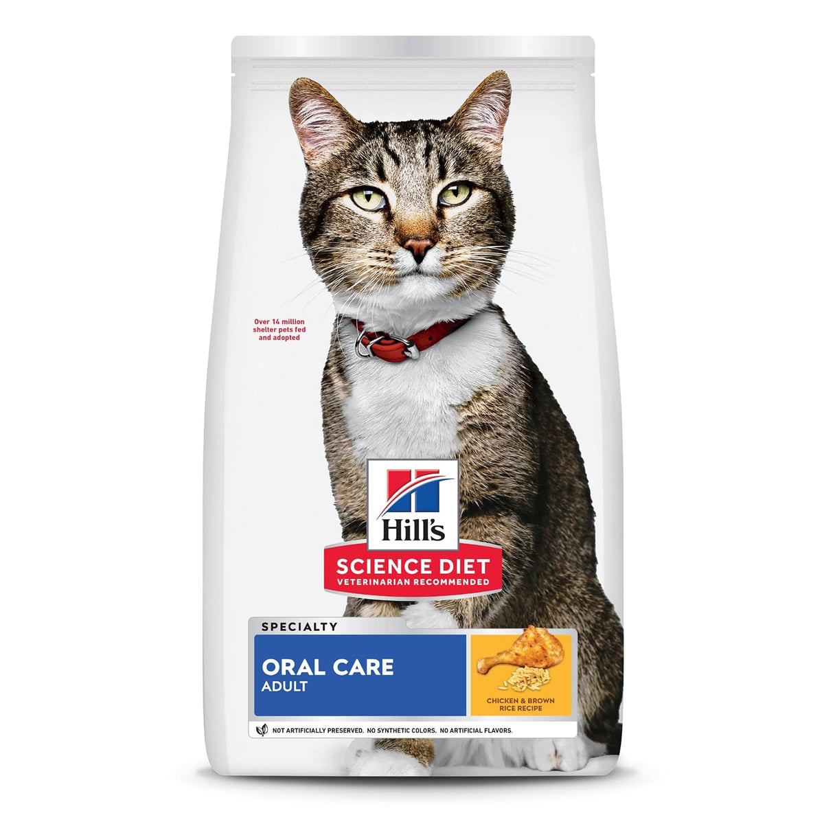 Hill's Science Diet Croquetas para Cuidado Oral Gato Adulto 1.5Kg | Croquetas Hill's para gato, pollo real, cuidado dental, control de sarro, frescura bucal, ingredientes de alta calidad