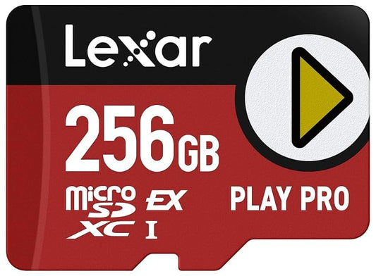 Lexar 256GB Play Pro microSD Express Card, UHS-I, C10, U3, V30, Full HD, 4K, hasta 900/600 MB/s Tarjeta de Memoria, Compatible con Nintendo Switch 2, ASUS ROG Ally, Steam Deck, Gaming