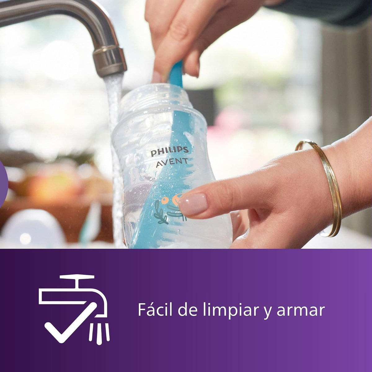Philips Avent Tetina Natural Response Flujo 4 - Rápido | Facilita combinar pecho y biberón | Solo libera leche cuando succiona | Antigoteo y válvula anticólicos | 4 pz | SCY964/44