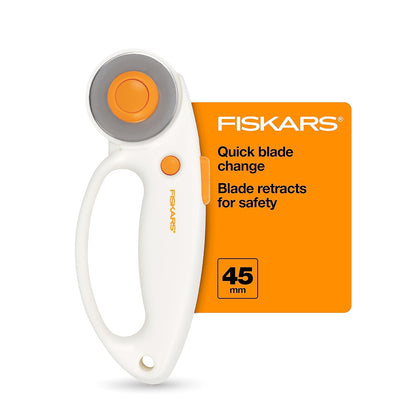 Fiskars Cortador Rotativo de Bucle, Hoja de 45 mm - Cortador giratorio de bucle de cambio rápido de hoja de acero de alta calidad