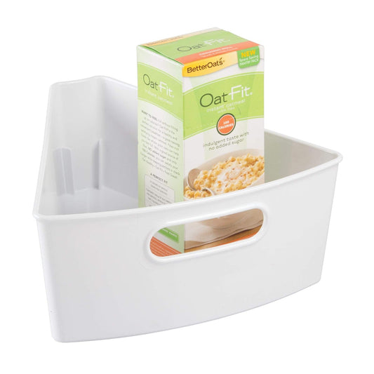 InterDesign 62731 Kitchen Lazy Susan Pantry Cabinet Bins 1/8, White