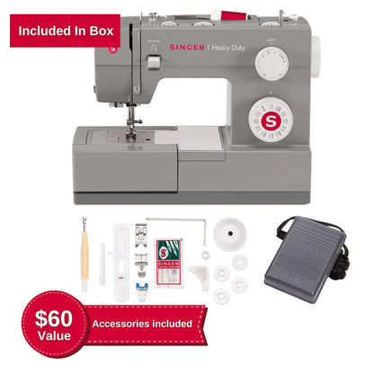 Singer Máquina de Coser 4432 | Gris, kit de accesorios incluido, 110 aplicaciones de puntada, perfecta para principiantes