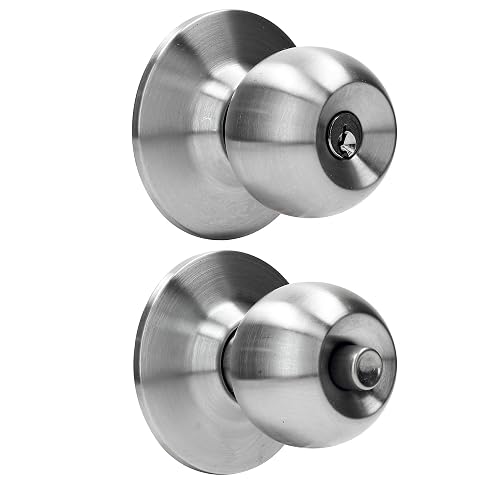 Lock Prolok 19POP Pomo cilíndrico bola función recámara, acero inoxidable, llave estándar, en caja