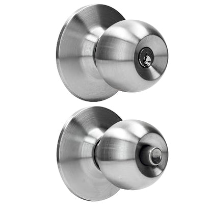 Lock Prolok 19POP Pomo cilíndrico bola función recámara, acero inoxidable, llave estándar, en caja