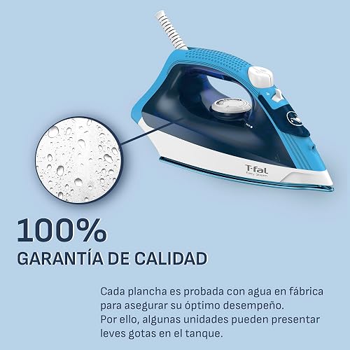T-FAL Plancha de vapor Easy Steam suela XL Duraglide con punta de precisión, sistema Anti-cal que evita manchas, con 5 niveles de temperatura.Planchado rápido y suave, FV1940X0