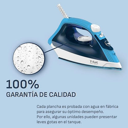 T-FAL Plancha de vapor Easy Steam suela XL Duraglide con punta de precisión, sistema Anti-cal que evita manchas, con 5 niveles de temperatura.Planchado rápido y suave, FV1940X0