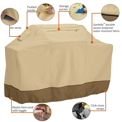 Classic Accessories Veranda - Funda duradera para parrilla con tela resistente a la intemperie, Pebble, 3X-Large