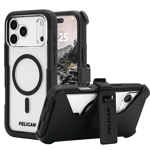 Pelican Voyager - Funda para iPhone 17 Pro Max [compatible con MagSafe] Funda resistente para teléfono de 25 pies, protección contra caídas de grado militar, cubierta resistente con clip para cinturón