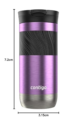 Contigo Vaso Térmico Acero Inoxidable 473 ML Morado Antiderrames Byron 2.0 Caliente Hasta por 9 Horas Libre de BPA