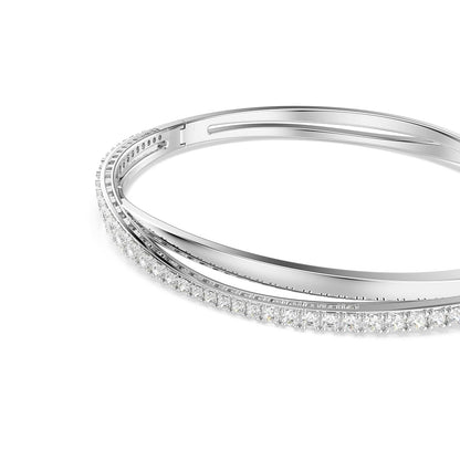 SWAROVSKI Twist Rows Crystal Bracelet Collection, Rhodium & Rose Gold Tone Finish, Clear Crystals