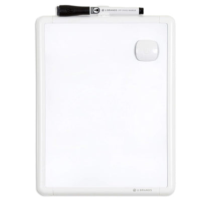 U Brands Contempo - Pizarrón magnético de borrado en seco, pulgadas, armazón blanco, 252U00-04, Sencillo, Blanco, 8.5 X 11