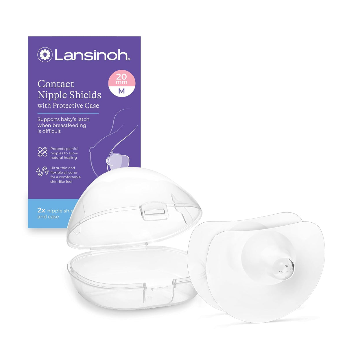 Lansinoh Pezoneras de Silicona para Lactancia, 2 pzas - 2 Count (Pack of 1) - 20 mm