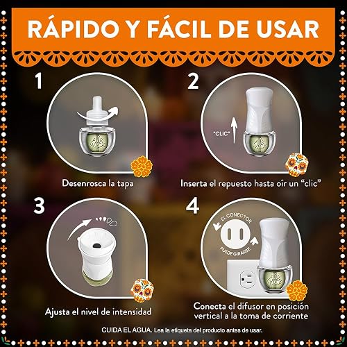 Air Wick Repuestos para Aromatizante Eléctrico, Flor de Cempasúchil, 4 Piezas de 20 ml c/u