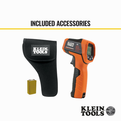 KLEIN TOOLS IR5 | Termómetro Infrarrojo | Doble Láser | Medición Precisa | Termometro de doble láser para medir temperaturas sin contacto de -30 a 400 °C, ideal para trabajos técnicos y eléctricos.