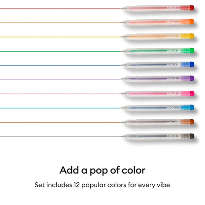 Cricut Joy Bolígrafo de gel con purpurina de 0,8 mm, Rainbow Sampler