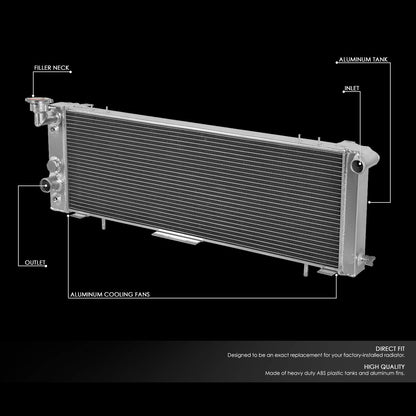 DNA Motoring RA-CHEROKEE-91-3 Radiador de Aluminio de 3 Filas para Cherokee 91-01, Metálico