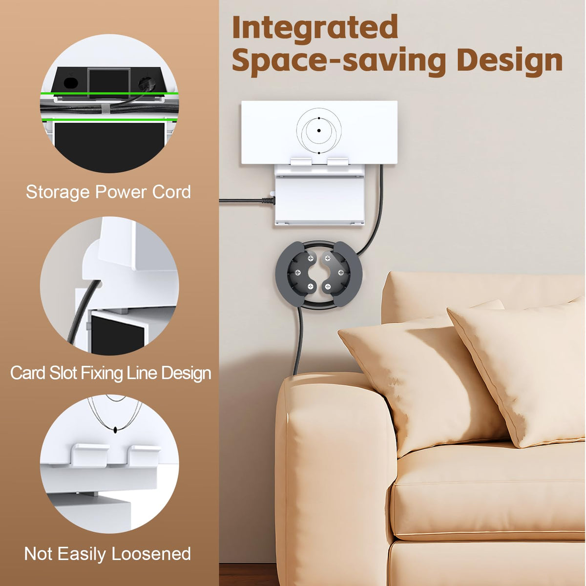 UBeesize Starlink Mount, estándar Gen 3 Router Wall Mount con Soporte de Cable, Soporte de Pared Todo en uno para Starlink Standard V3 Mesh Router y Fuente de alimentación