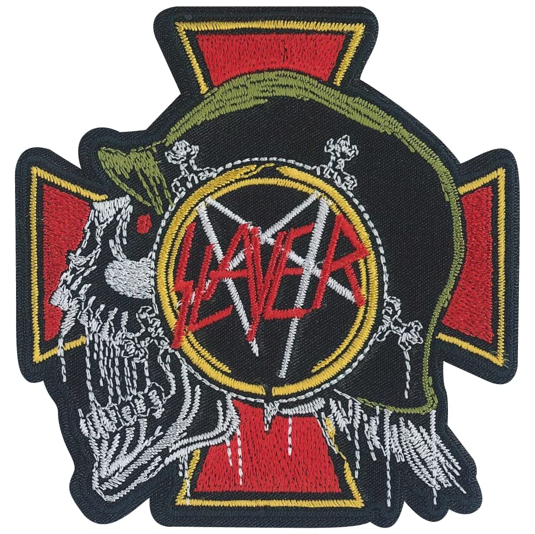 C&D Visionary Slayer - Parche de perfil de calavera, rojo, negro, amarillo