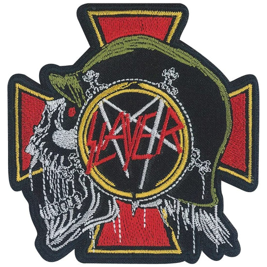 C&D Visionary Slayer - Parche de perfil de calavera, rojo, negro, amarillo