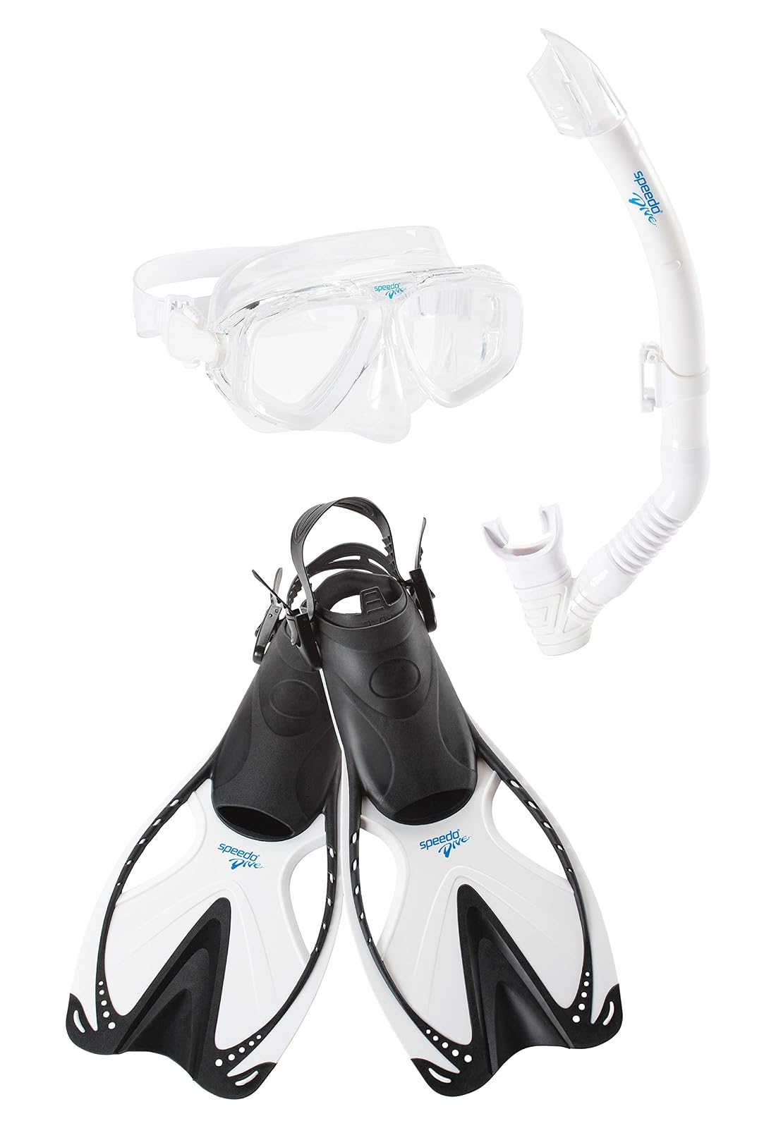 Speedo - Juego de máscara de natación Unisex para Adultos, esnórquel y Aletas