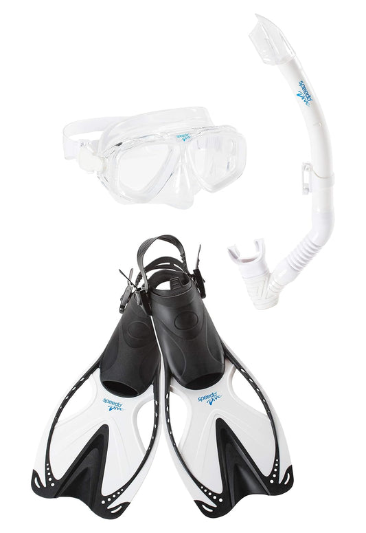 Speedo - Juego de máscara de natación Unisex para Adultos, esnórquel y Aletas