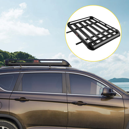 VEVOR - Cesta de Techo Universal de 50,4 x 36,4 Pulgadas, portaequipajes de Techo de Aluminio con Barras XL-B para Equipaje de Automóvil, SUV, Viajes