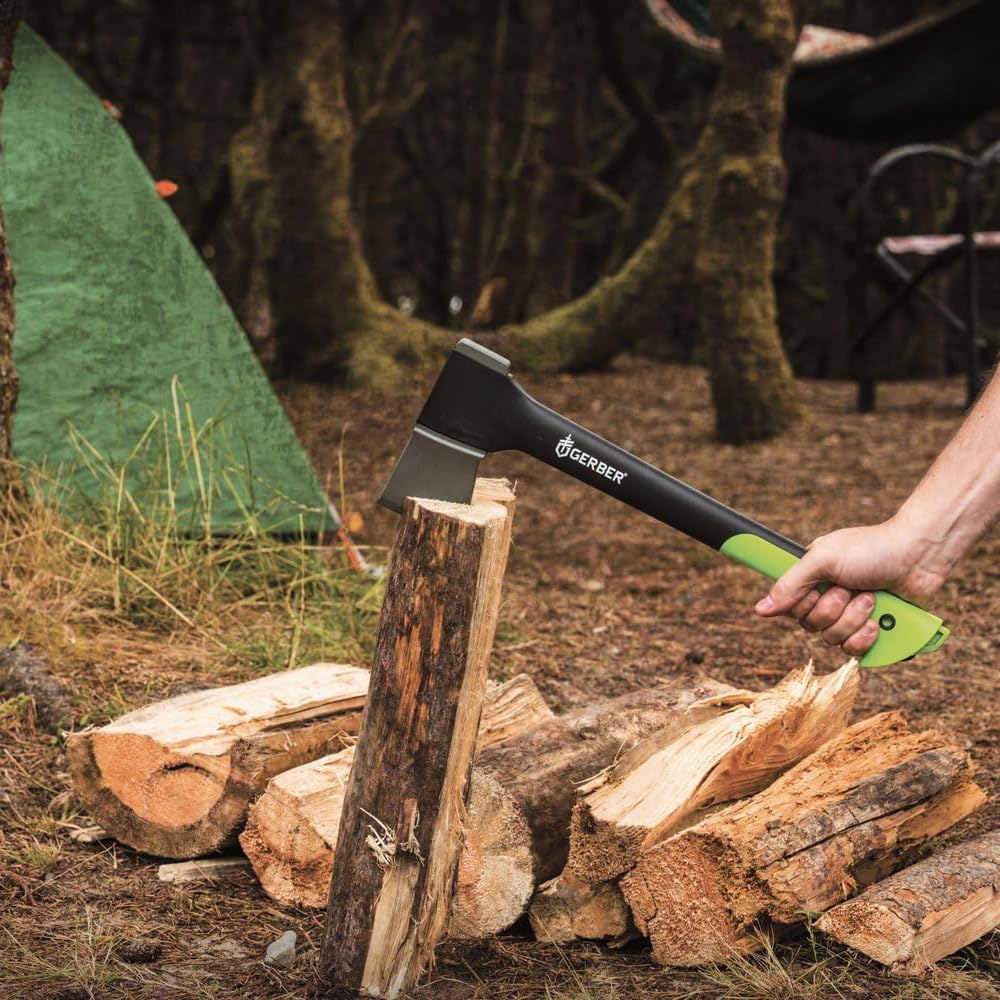 Gerber Gear Freescape Hatchet, hacha de hoja de acero forjado de 17.5 pulgadas con funda para supervivencia, Bushcraft y equipo de campamento, ligera y duradera