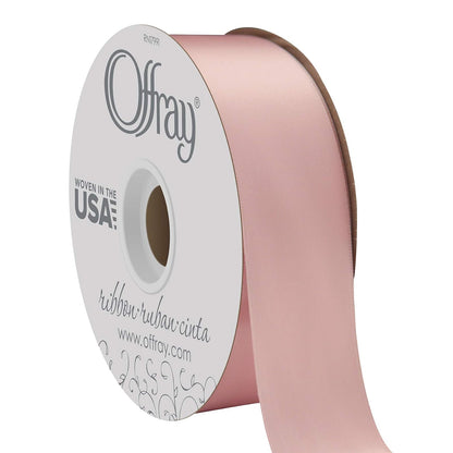 Offray Craft cinta de satén de doble cara, 7/20.3 cm de ancho por 20-Yard carrete, blanco antiguo, Azul claro, 1/4 Inch x 100 Yard, 1 - Rosa Blush - 50 Yards