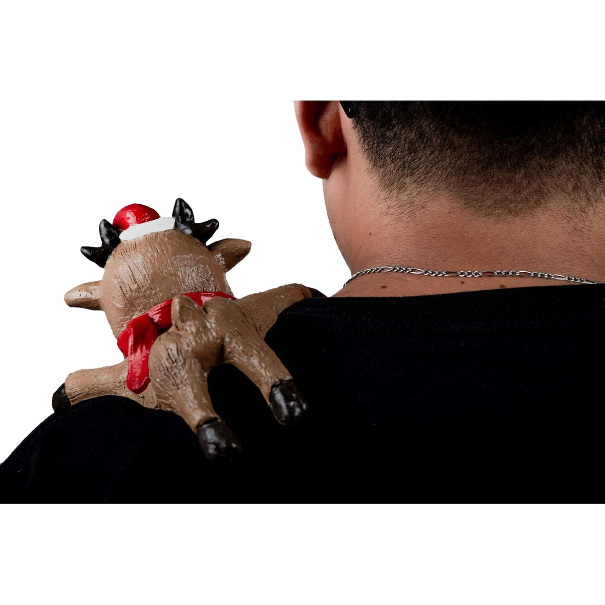 Ghoulish Productions Shoulder Buddy Reindeer, Accesorio de latex para hombro, Muñeco de hombro para disfraz, Ideal para Disfraz Halloween, Navidad y Fiestas Temáticas, Cosplay, Diseño Artesanal