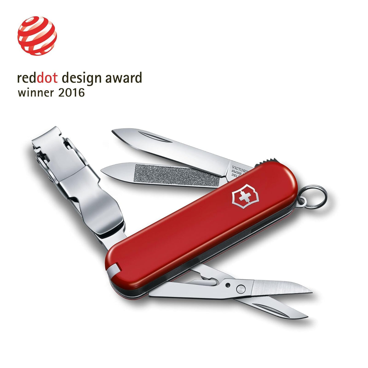 Victorinox Nail Clip 580, color Rojo Transparente, 8 Usos